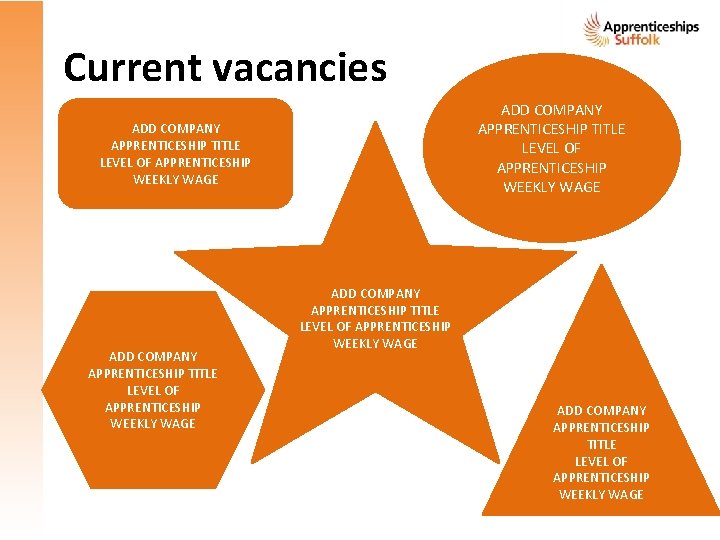 Current vacancies ADD COMPANY APPRENTICESHIP TITLE LEVEL OF APPRENTICESHIP WEEKLY WAGE ADD COMPANY APPRENTICESHIP Current vacancies ADD COMPANY APPRENTICESHIP TITLE LEVEL OF APPRENTICESHIP WEEKLY WAGE ADD COMPANY APPRENTICESHIP