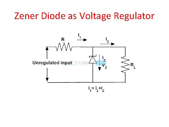 Zener Diode as Voltage Regulator 