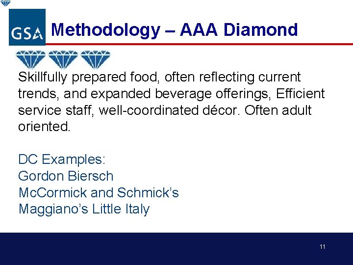 Methodology – AAA Diamond Skillfully prepared food, often reflecting current trends, and expanded beverage