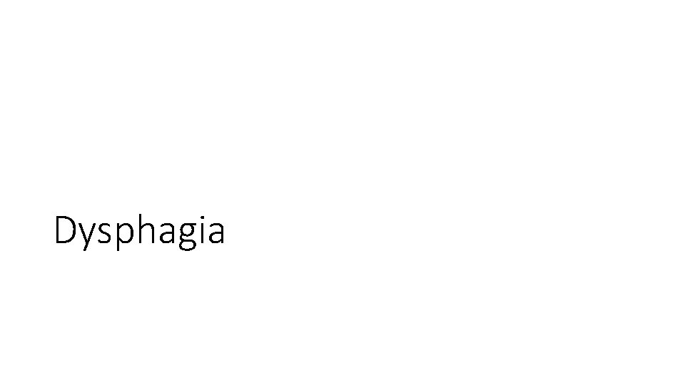 Dysphagia Dysphagia