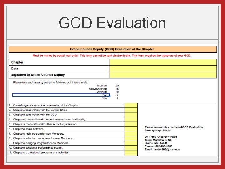 GCD Evaluation 