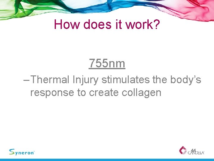 How does it work? 755 nm – Thermal Injury stimulates the body’s response to