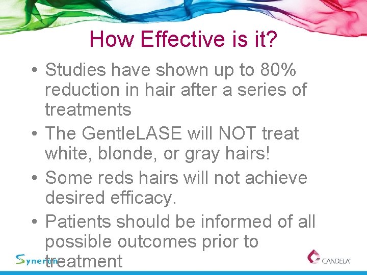 How Effective is it? • Studies have shown up to 80% reduction in hair