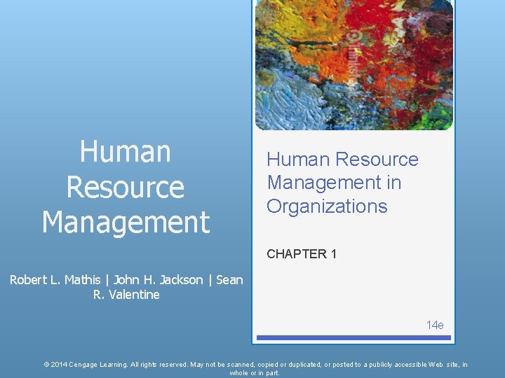 Human Resource Management in Organizations CHAPTER 1 Robert L. Mathis | John H. Jackson