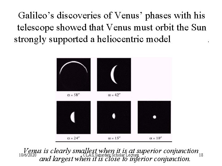 Galileo’s discoveries of Venus’ phases with his telescope showed that Venus must orbit the