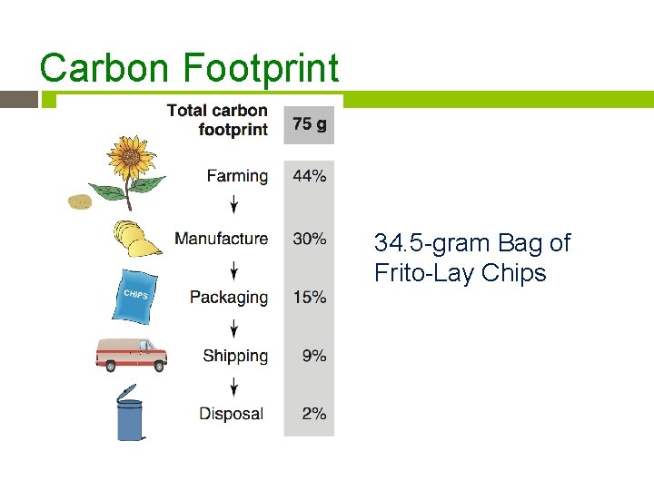 Carbon Footprint 34. 5 -gram Bag of Frito-Lay Chips 