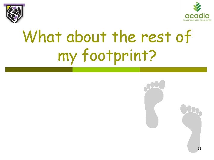 What about the rest of my footprint? 12 