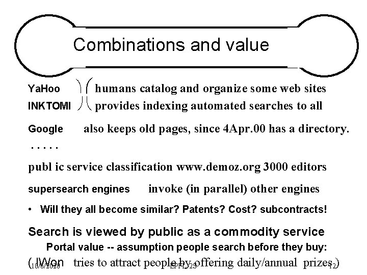 Combinations and value Ya. Hoo INKTOMI Google ö æ humans catalog and organize some