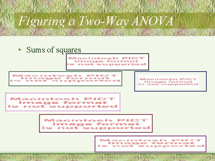 Figuring a Two-Way ANOVA • Sums of squares 