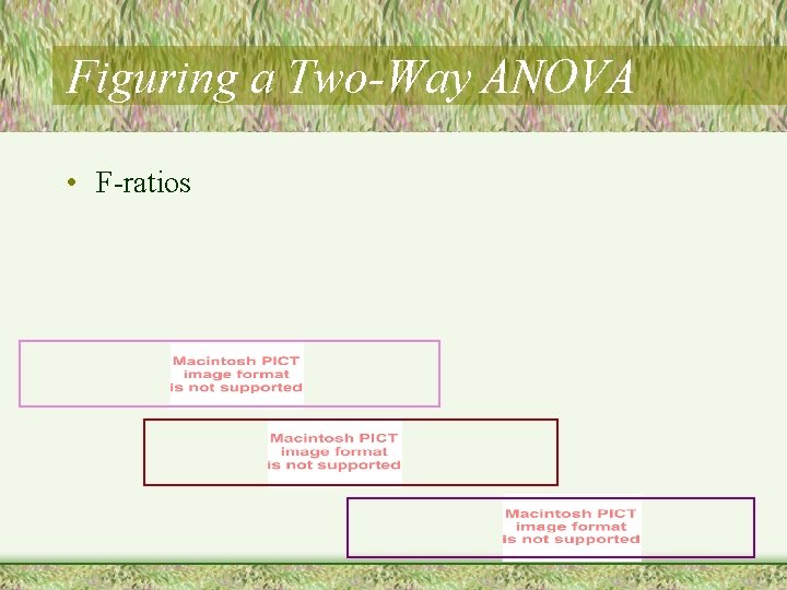 Figuring a Two-Way ANOVA • F-ratios 