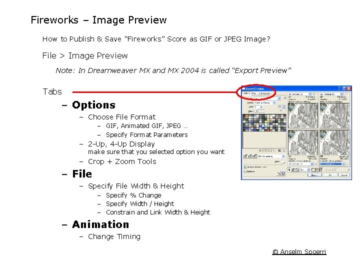 Fireworks – Image Preview How to Publish & Save “Fireworks” Score as GIF or Fireworks – Image Preview How to Publish & Save “Fireworks” Score as GIF or