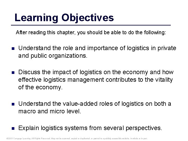 Learning Objectives After reading this chapter, you should be able to do the following: