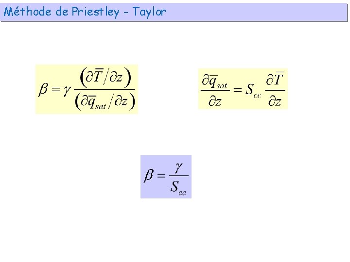 Méthode de Priestley - Taylor 