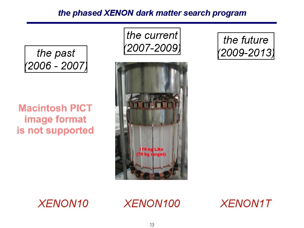 the phased XENON dark matter search program the past (2006 - 2007) XENON 10