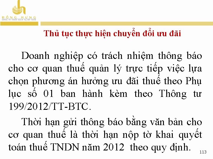 Thủ tục thực hiện chuyển đổi ưu đãi Doanh nghiệp có trách nhiệm thông