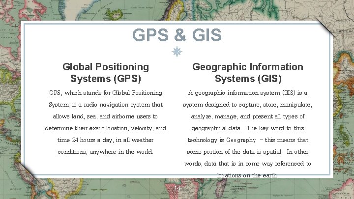 GPS & GIS Global Positioning Systems (GPS) GPS, which stands for Global Positioning System,