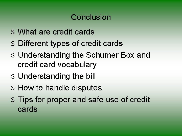 Conclusion $ What are credit cards $ Different types of credit cards $ Understanding