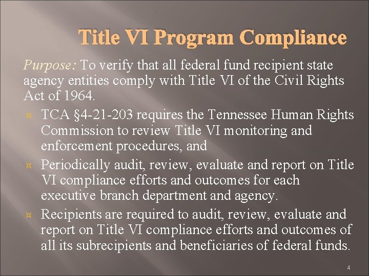 Tennessee Administrative Office of the Courts Compliance with