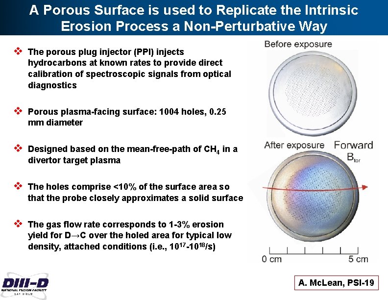 A Porous Surface is used to Replicate the Intrinsic Erosion Process a Non-Perturbative Way