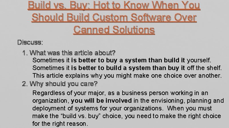 Build vs. Buy: Hot to Know When You Should Build Custom Software Over Canned