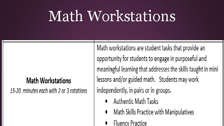 Math Workstations Math Workstations