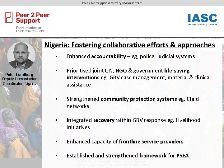 Peer 2 Peer Support is formerly known as STAIT Nigeria: Fostering collaborative efforts &