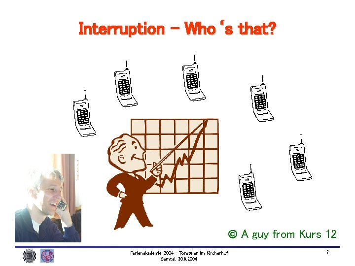 Interruption – Who‘s that? A guy from Kurs 12 Ferienakademie 2004 – Törggelen im