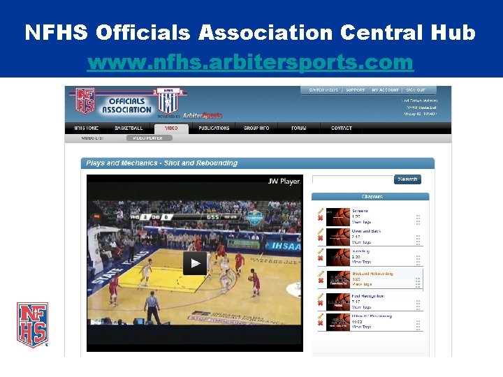 NFHS Officials Association Central Hub www. nfhs. arbitersports. com 