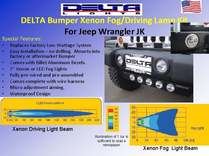 DELTA Bumper Xenon Fog/Driving Lamp Kit For Jeep Wrangler JK Special Features: • •