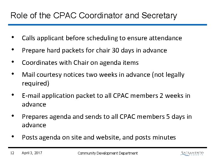 Cpac Roles And Responsibilities Community Development Department April