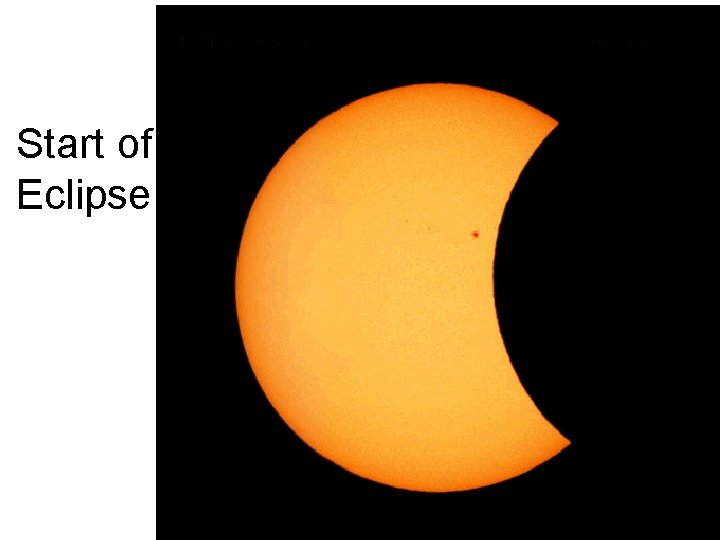 Start of Eclipse Start of Eclipse