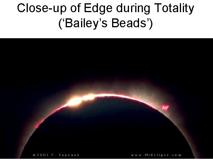 Close-up of Edge during Totality (‘Bailey’s Beads’) Close-up of Edge during Totality (‘Bailey’s Beads’)
