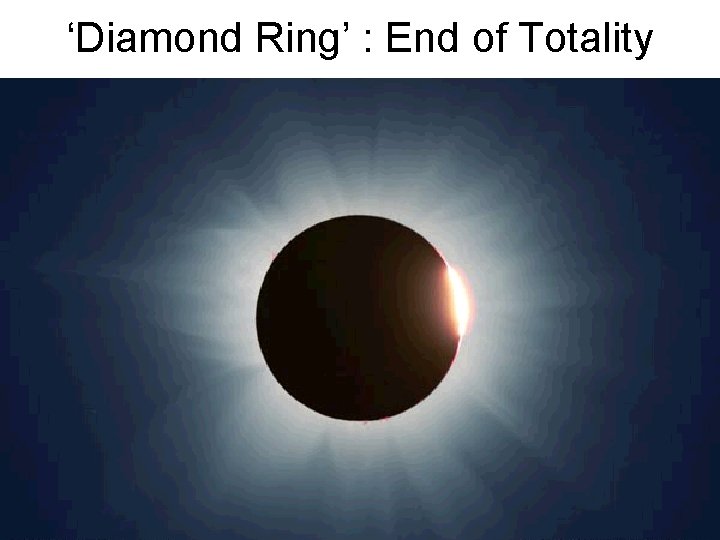 ‘Diamond Ring’ : End of Totality ‘Diamond Ring’ : End of Totality
