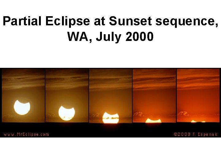 Partial Eclipse at Sunset sequence, WA, July 2000 Partial Eclipse at Sunset sequence, WA, July 2000