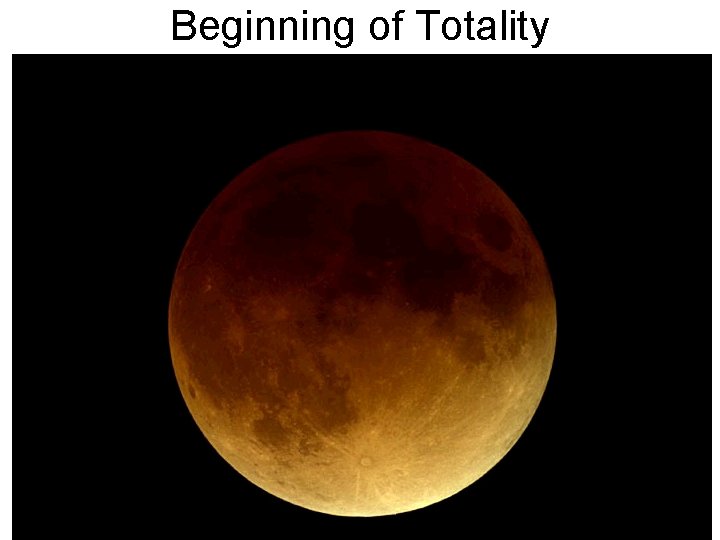 Beginning of Totality Beginning of Totality