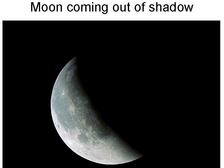 Moon coming out of shadow Moon coming out of shadow