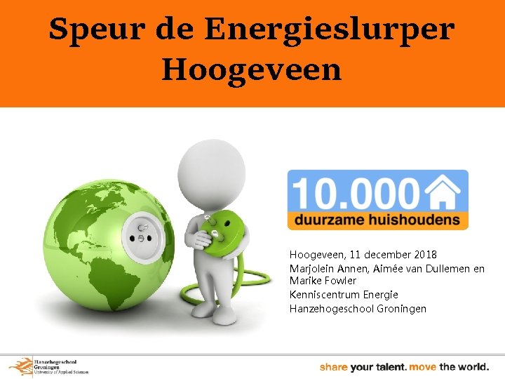 Speur de Energieslurper Hoogeveen, 11 december 2018 Marjolein Annen, Aimée van Dullemen en Marike