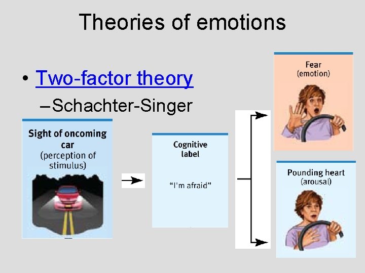 Theories of emotions • Two-factor theory – Schachter-Singer Theories of emotions • Two-factor theory – Schachter-Singer