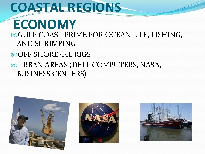 COASTAL REGIONS ECONOMY GULF COAST PRIME FOR OCEAN LIFE, FISHING, AND SHRIMPING OFF SHORE