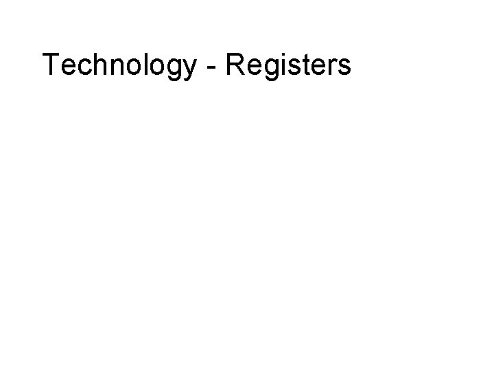 Technology - Registers 