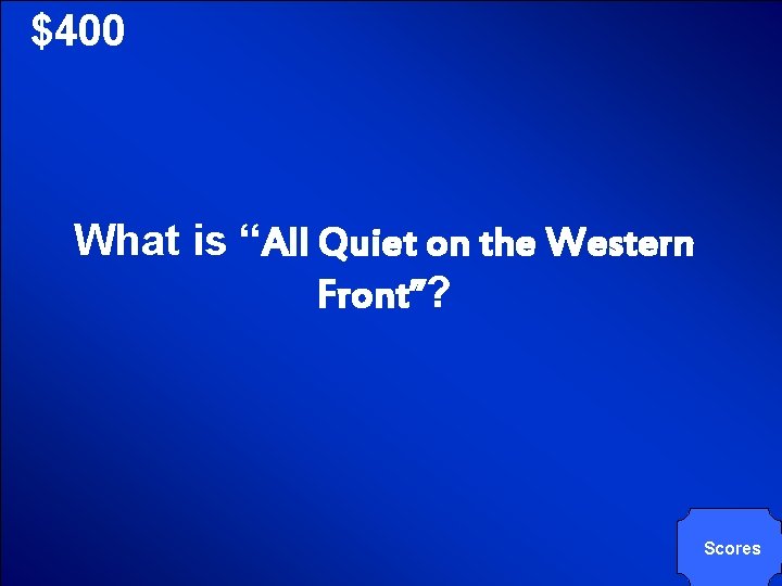© Mark E. Damon - All Rights Reserved $400 What is “All Quiet on
