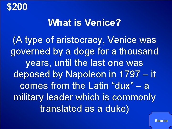 © Mark E. Damon - All Rights Reserved $200 What is Venice? (A type