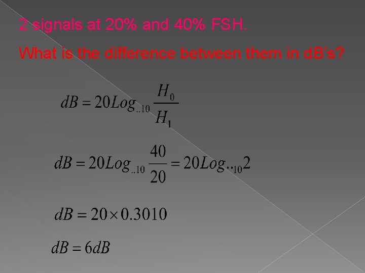 2 signals at 20% and 40% FSH. What is the difference between them in