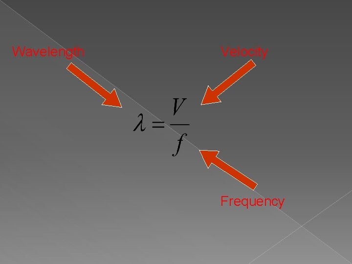 Wavelength Velocity Frequency 