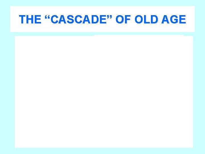 THE “CASCADE” OF OLD AGE 