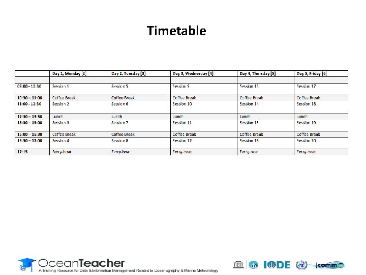 Timetable Timetable