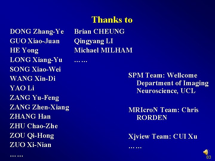 Thanks to DONG Zhang-Ye GUO Xiao-Juan HE Yong LONG Xiang-Yu SONG Xiao-Wei WANG Xin-Di