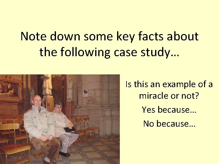 Note down some key facts about the following case study… Is this an example