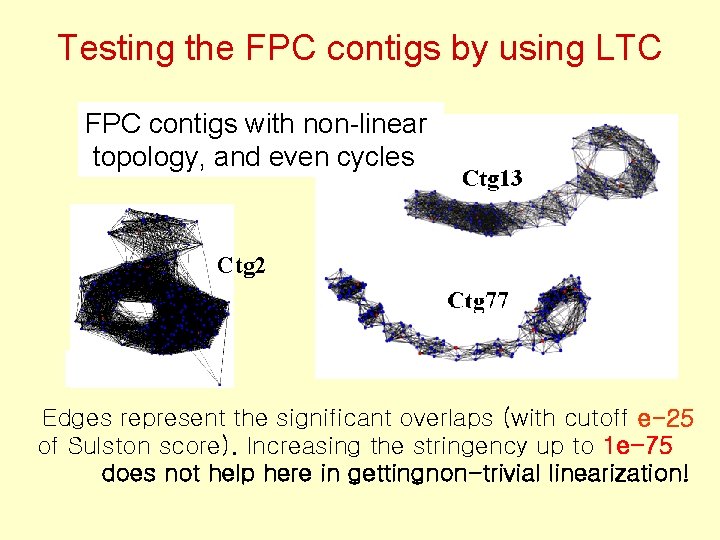 Testing the FPC contigs by using LTC FPC contigs with non-linear topology, and even