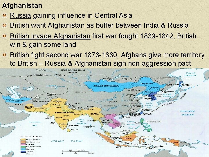 Afghanistan Russia gaining influence in Central Asia British want Afghanistan as buffer between India